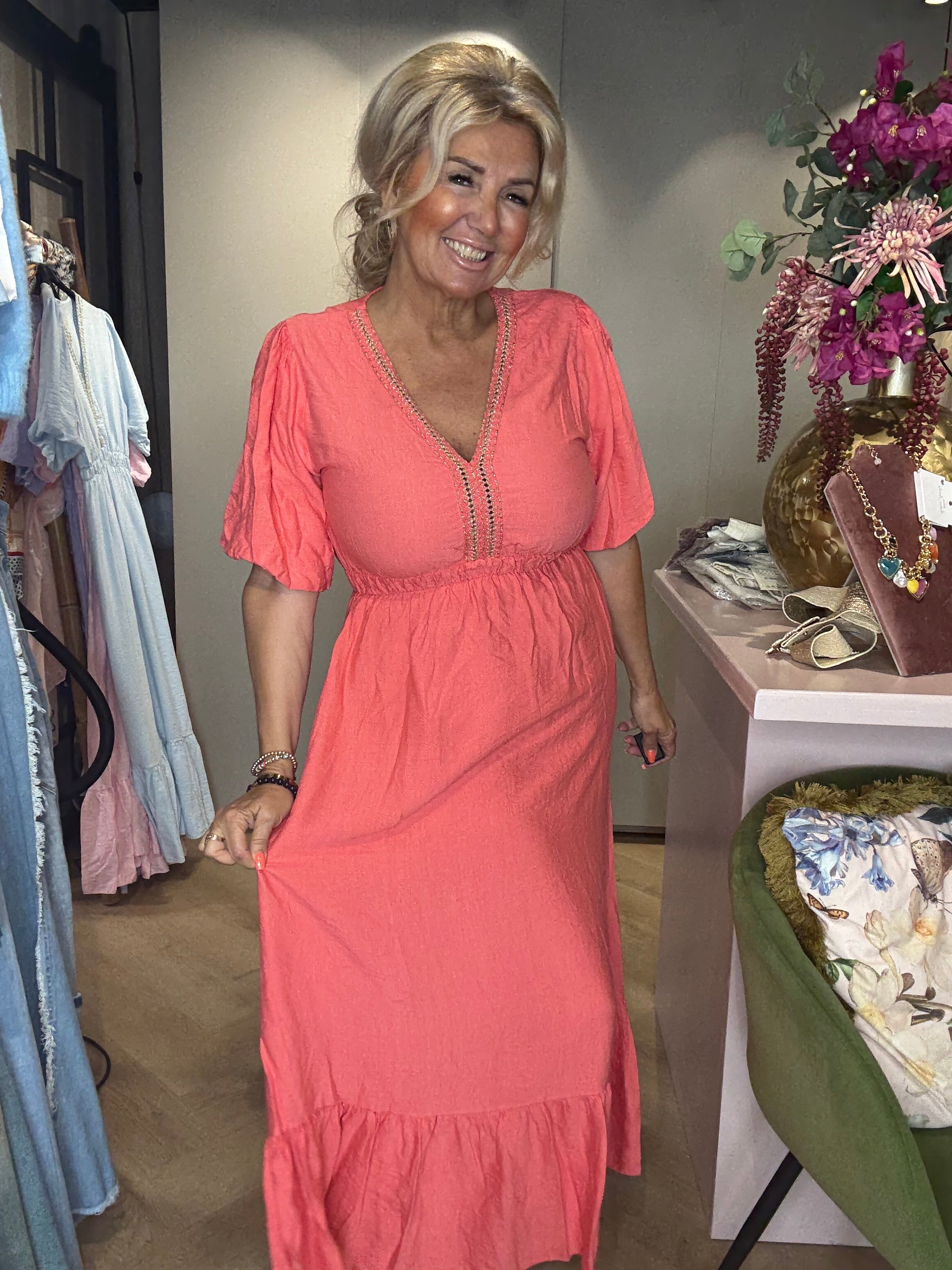 Jurk Soleil 🧡 Koraal